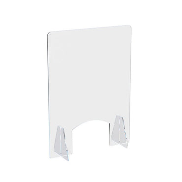 23.5" X 31.5" FREE-STANDING COUNTERTOP SNEEZE GUARD, PROTECTIVE CASHIER SAFETY SHIELD - Braeside Displays